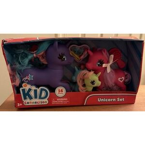 Kid Connection 16 Pc Unicorn Set Brush Comb Pony Purple Pink‎ Green Ages 3+